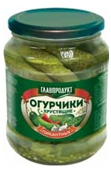 Огурчики 6-9см, 680г, хрустящие пикантные ГОСТ*12