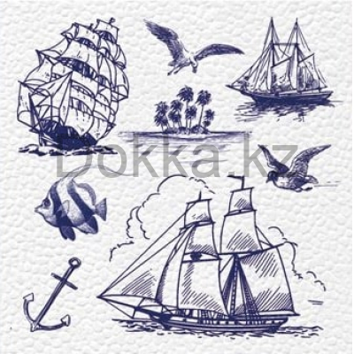 Салфетки "Семья и Комфорт" 100 морские дельфины(48)