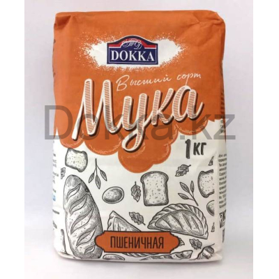Мука пшеничная цельнозерновая 1кг. ТМ "ДОККА"