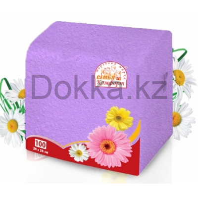 Салфетки "Семья и Комфорт" 100л. тон фиолетово-голубые (48)