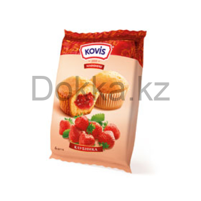 Мини-маффины 200гр.KOVIS с начинкой клубника