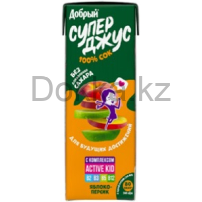 Добрый 0,2л. Напиток сокосод. из яблок,апельсина и манго "Aktive kid" обогащен.витамин.компл.