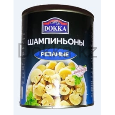 Шампиньоны резанные 800 гр. ТМ "DOKKA"
