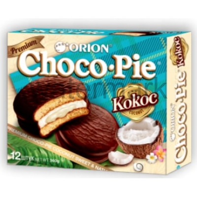 Мучное кондитерское изделие в глазури ("Кокос") "Choco Pie Coconut" 12шт*30гр.
