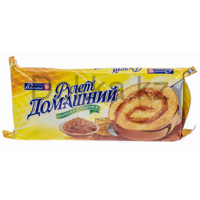 Рулет"Домашний"471 с кремом вар.сгущенка 150 гр.из светл.теста