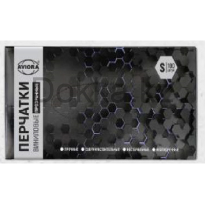 Перчатки виниловые,неопудреные,одноразовые 100шт.в уп. р-р М, AVIORA