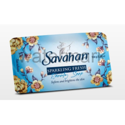 Твердое мыло 150гр. SAVAHAN SPARKLING FRESH (голубой)