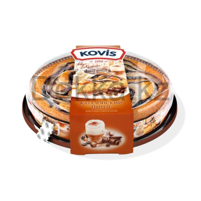 Пирог 400 гр."KOVIS" бискв. с нач. шоколадно-карамельной