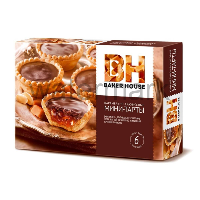 Мини-тарты 240 гр. карамель-арахис "Baker House"