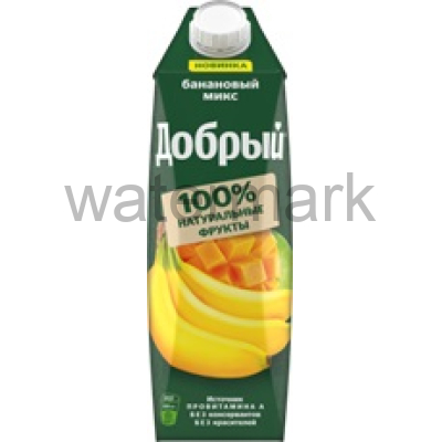 Добрый 1л.Напиток сокосодерж.из яблок,бананов и манго,обогащ.провит.А "Банановый микс" 35% ДП