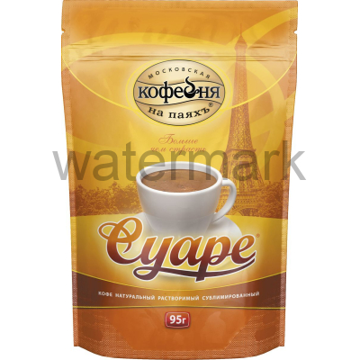 Кофе раст.95 гр.пак.СУАРЕ натуральный сублимированный с кофеином
