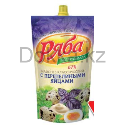Майонез 350гр."С перепелиными яйцами" ДПД, ТМ "Ряба"