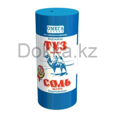 Соль экстра пищевая в тубах 200 гр.йодированная  Омега