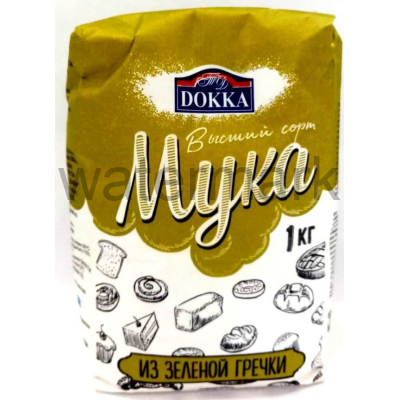 Мука из зеленой гречки ТМ "ДОККА" 1 кг.