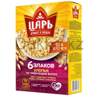 Хлопья 6 злаков "Царь" К62 400гр. не треб.варки