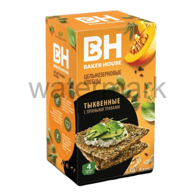 Хлебцы тыквенные с пряными травами цельнозерновые "Скандинавские" 180гр. ТМ"Baker House"