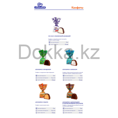 Конф.Ф97 "Му и Ну" с молоком и клубничным вк. 1кг.*4уп.