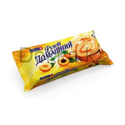 Рулет"Домашний"468 с абрикос нач.и кремом 150 гр. из светл.теста