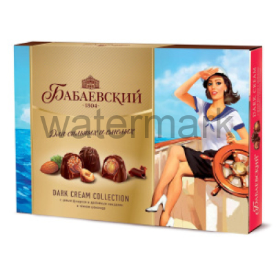 Конфеты Бабаевские цел.фундуком и дроб.миндалем Dark cream collection 1/200