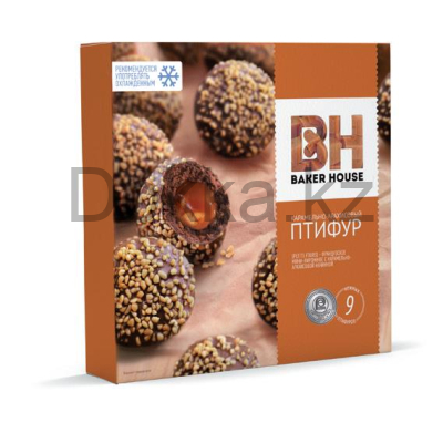 Пирожное "Птифур" с начинкой карамель с арахисом  225гр. Baker House