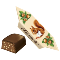 Конф.Белочка 5кг.глазиров.шоколадной глазурью с корпусами типо пролине