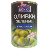 Оливки зеленые 390гр. с косточкой крупные ТМ "ДОККА"