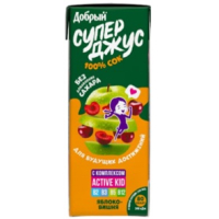 Добрый 0,2л. Напиток сокосод. из яблок, клубники "Aktive kid" обогащен.витамин.компл.