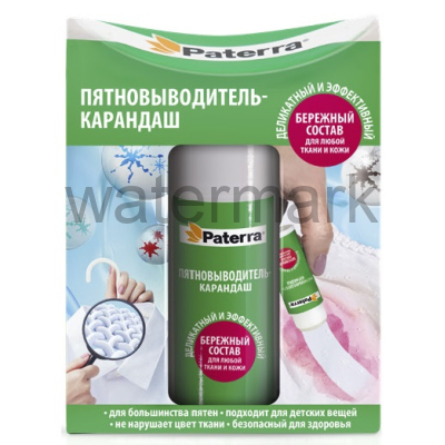 Пятновыводитель-карандаш, д/всех типов загрязнений и тканей, 20г.,PATERRA